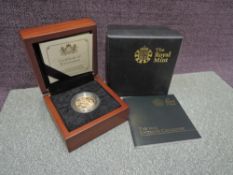 A United Kingdom 2013 Queen Elizabeth II Gold Proof Sovereign, Royal Mint with certificate of