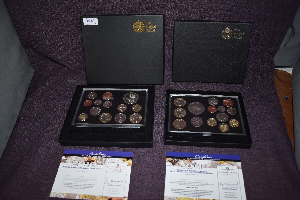 A Royal mint 2010 British proof coin collection, thirteen coins, 1P to £5 and a 2011 proof year set,