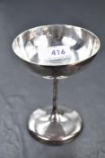 An Edwardian silver champagne goblet of plain original form, Birmingham 1902, makers mark worn,