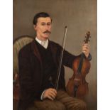 W.R. JONES (ACTIVE 1892) PORTRAIT OF W.R. JONES JR. HOLDING A VIOLIN