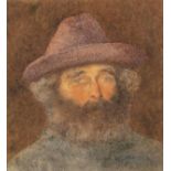 HELEN ALLINGHAM, R.W.S. (1848-1926) PORTRAIT OF A BEARDED MAN IN A HAT