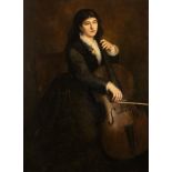 KARL RUDOLPH SOHN (1845-1908) PORTRAIT OF A CELLIST, POSSIBLY THE ARTIST'S WIFE