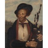 AFTER SIR DAVID WILKE (1785-1841) PORTRAIT OF A MAN HOLDING THE SCOTTISH HIGHLAND BAGPIPES