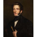 FRENCH SCHOOL (19TH CENTURY) PORTRAIT OF A GENTLEMAN HOLDING A FRENCH FLAGEOLET