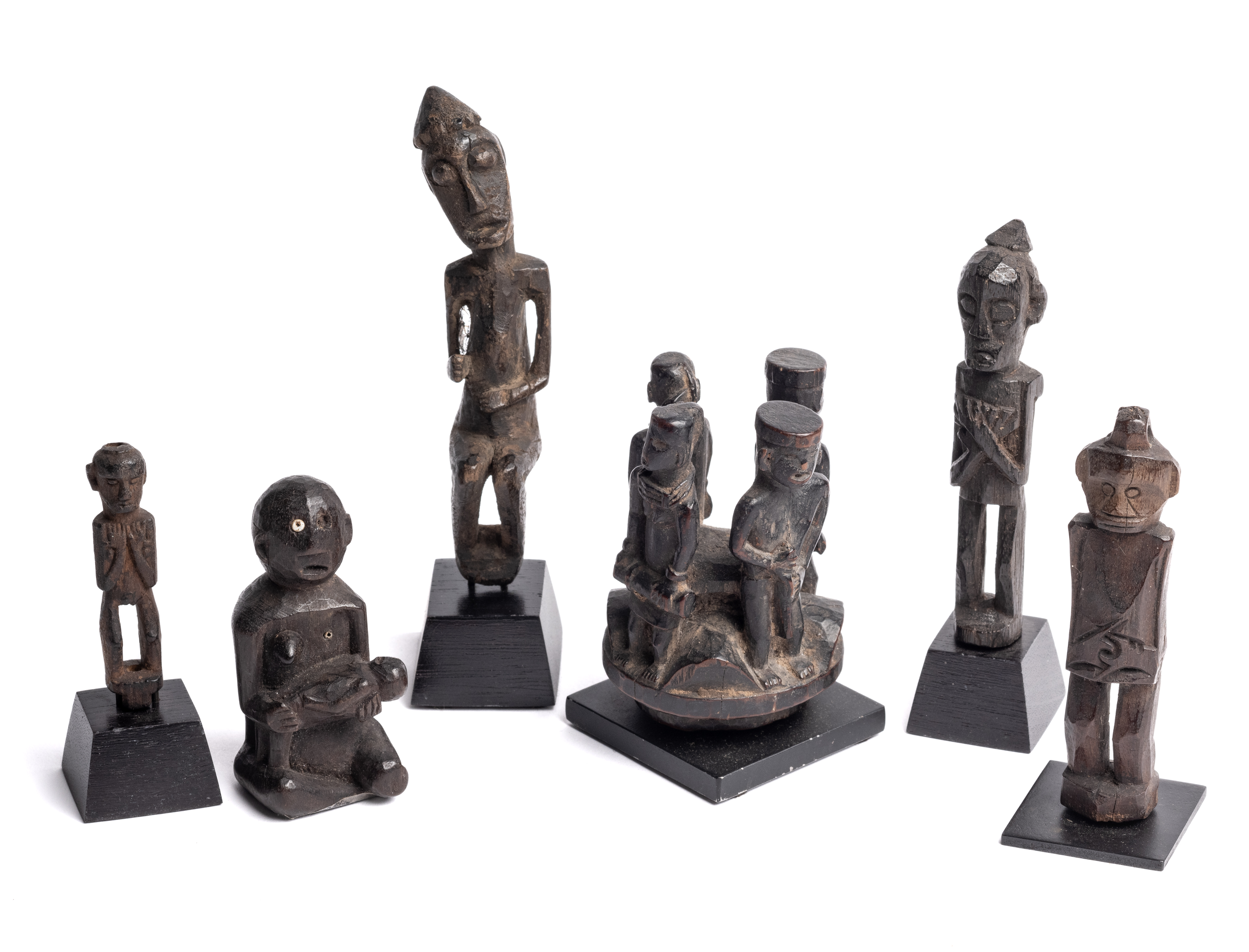 A GROUP OF DAYAK CARVINGS, BORNEO, CIRCA 19TH CENTURY