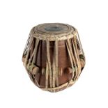 *A SINGLE HEADED DRUM (TABLA), NORTHERN INDIA, 20TH CENTURY