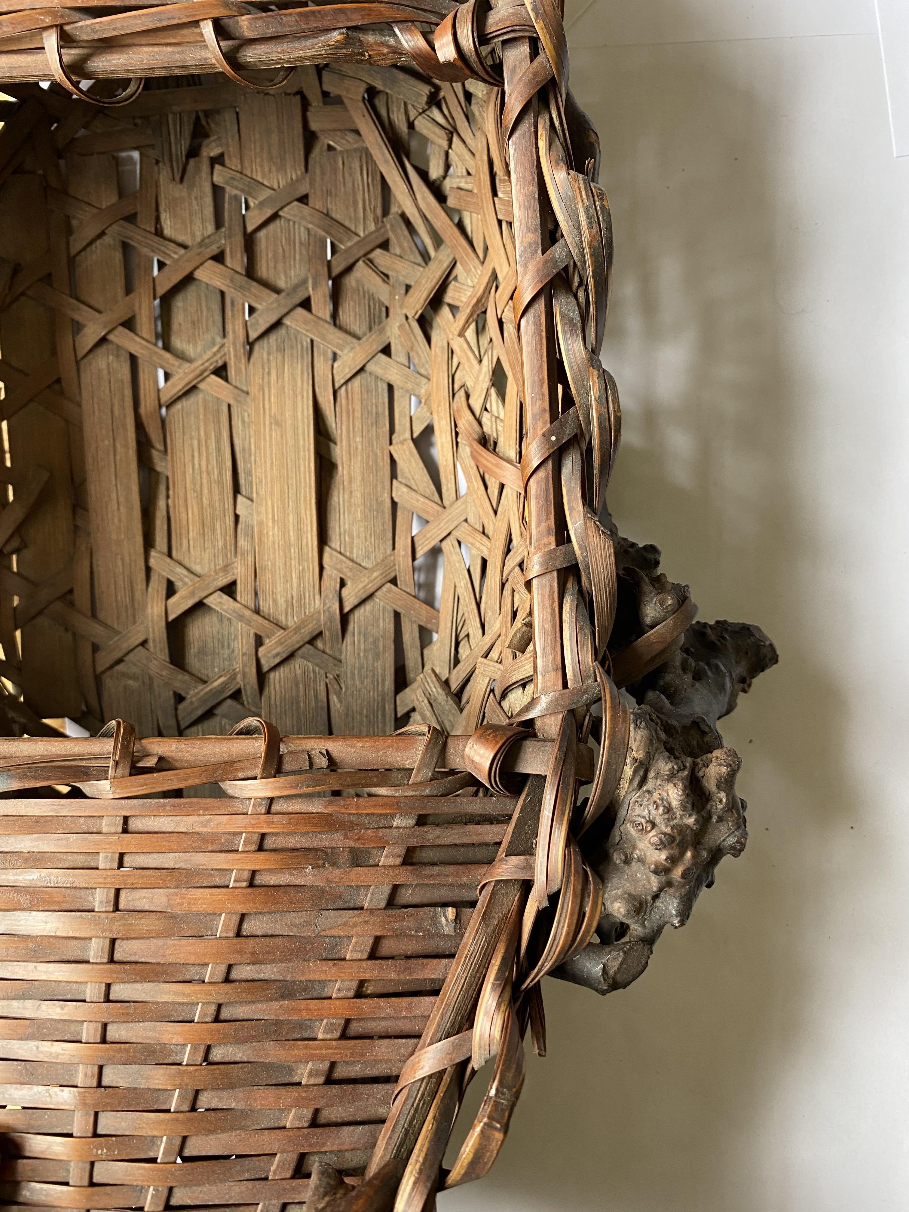 A JAPANESE ROOTWOOD AND BAMBOO SUIBAN (IKEBANA BASKET), PROBABLY EARLY 20TH CENTURY - Image 7 of 7