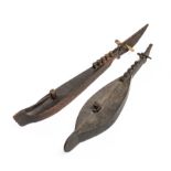 *TWO BOAT LUTES (JUNGGA OR KACAPI), SUMBA OR SULAWESI, INDONESIA, CIRCA 19TH CENTURY