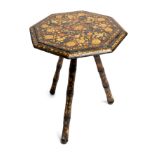 * A SMALL PAINTED AND LACQUERED TRIPOD TABLE, KASHMIR, CIRCA 1900