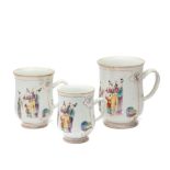 A SET OF THREE CHINESE PORCELAIN GRADUATED JUGS, QIANLONG PERIOD (1735-1796)