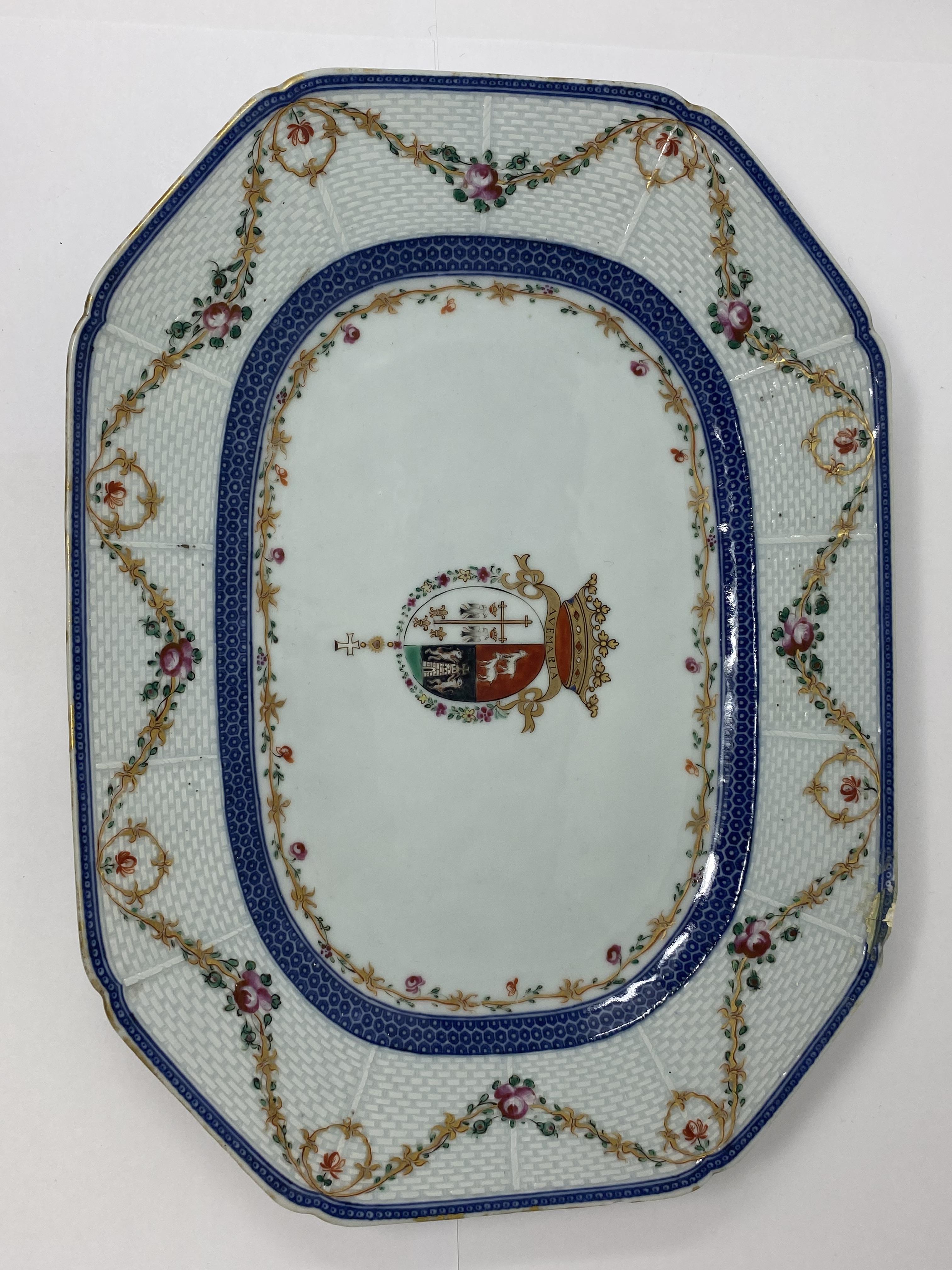 FOUR CHINESE EXPORT FAMILLE-ROSE ARMORIAL PORCELAINS, 18TH CENTURY - Image 12 of 13