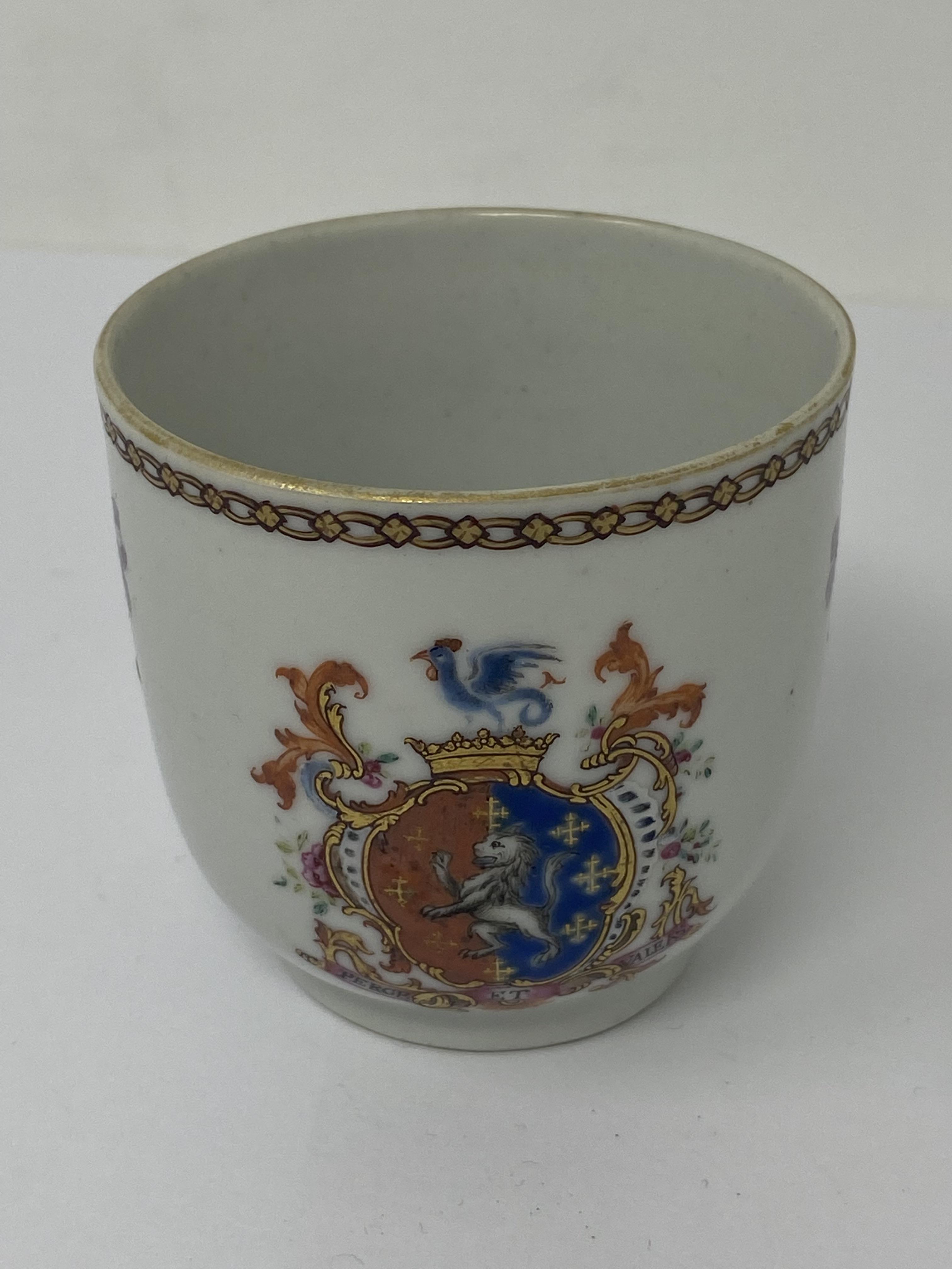 FOUR CHINESE EXPORT FAMILLE-ROSE ARMORIAL PORCELAINS, 18TH CENTURY - Image 3 of 13