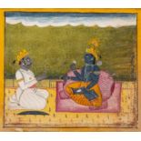 ARJUNA TALKING WITH KRISHNA, A SCENE FROM THE BHAGAVAD GITA, PUNJAB HILLS, EARLY 19TH CENTURY