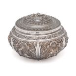 A BURMESE SILVER BOWL AND COVER, CIRCA 1912