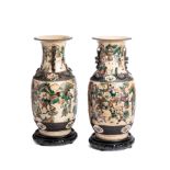 A PAIR OF CHINESE LARGE CRACKLEWARE VASES, LATE 19TH CENTURY