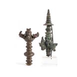 TWO JAVANESE BRONZE OBJECTS, INDONESIA, 10TH-12TH CENTURY