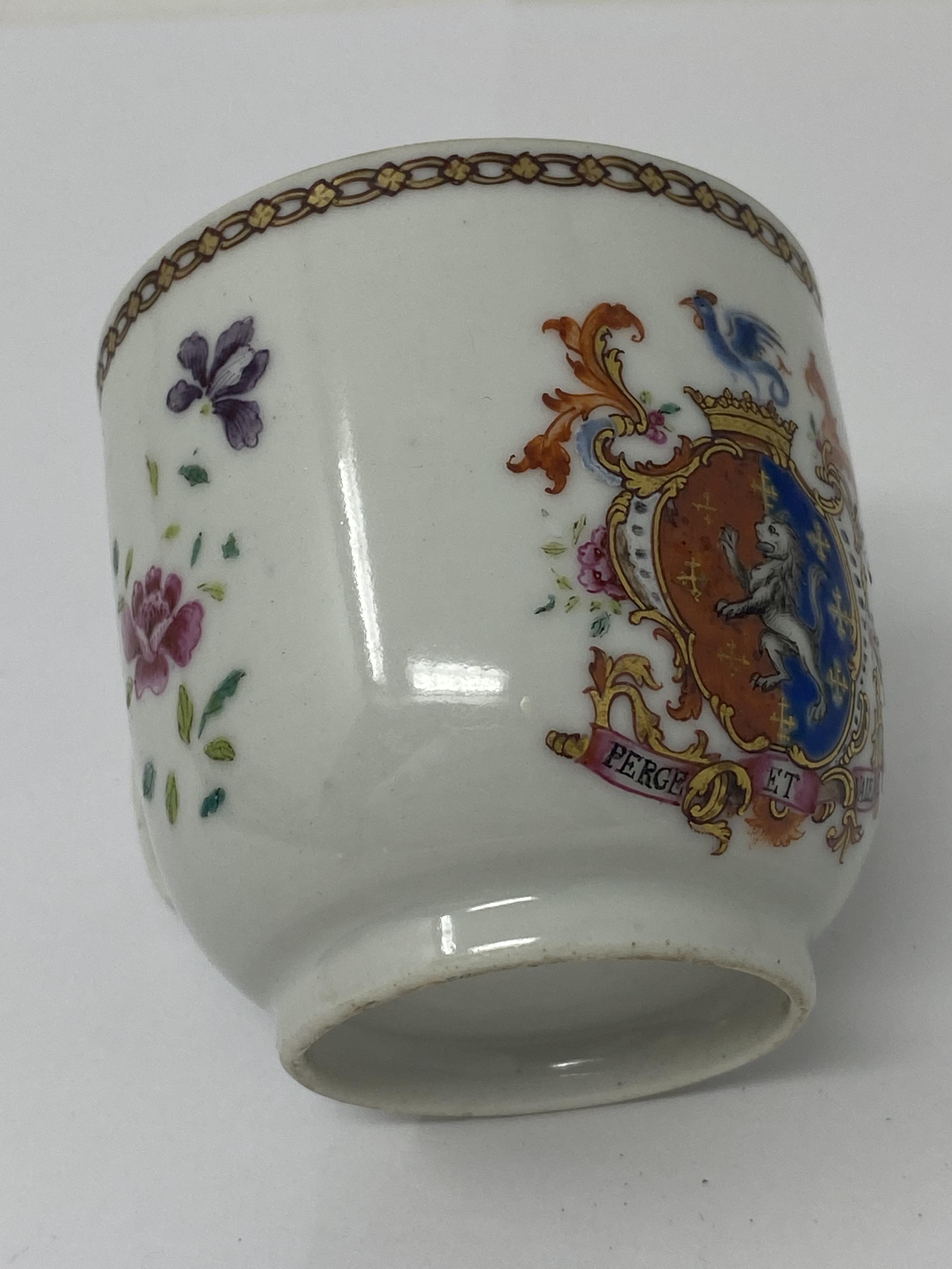 FOUR CHINESE EXPORT FAMILLE-ROSE ARMORIAL PORCELAINS, 18TH CENTURY - Image 5 of 13