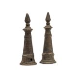 TWO BRONZE FINIALS, INDIA, 19TH CENTURY OR EARLIER