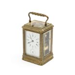 A FRENCH GILT-BRASS CARRIAGE CLOCK, JOSEPH SOLDANO, PARIS, CIRCA 1860