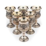 A SET OF SIX GEORGE III SHEFFIELD PLATE GOBLETS, MATTHEW BOULTON & PLATE CO., BIRMINGHAM, CIRCA 1800