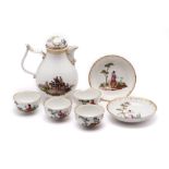 FOUR VIENNA TEABOWLS AND SAUCERS, CIRCA 1780