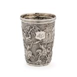 A CHINESE SILVER BEAKER, SING FAT AND / OR WING FAT, CANTON, CIRCA 1900