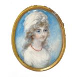 ˜A PORTRAIT MINIATURE OF LADY ELIZABETH DORMER, MANNER OF MRS ANNE MEE, CIRCA 1790