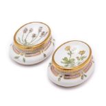 A PAIR OF ROYAL COPENHAGEN 'FLORA DANICA' SALT CELLARS, 1966