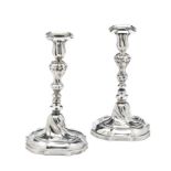 A PAIR OF GERMAN SILVER CANDLESTICKS, FRIEDRICH WILHELM VON BESTENBOSTEL, CELLE, SECOND QUARTER 19TH