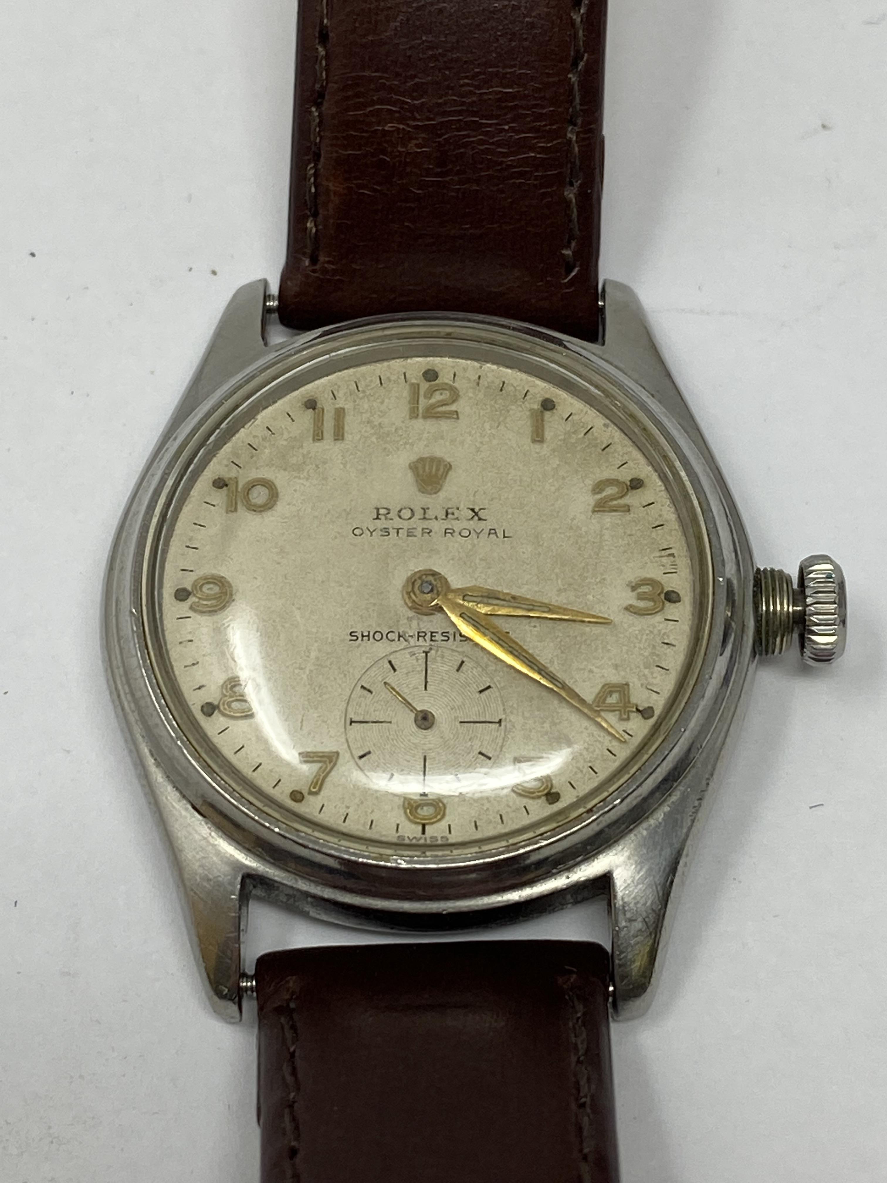 ROLEX OYSTER ROYAL, REF.6044: A MID SIZE STAINLESS STEEL WRISTWATCH, CIRCA 1950 - Image 5 of 5