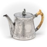 ˜A VICTORIAN SILVER TEAPOT, R. & S. GARRARD, LONDON, 1842