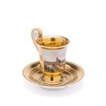 ‡ A BERLIN (KPM) TOPOGRAPHICAL CUP & SAUCER, CIRCA 1815