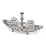 A VICTORIAN SILVER INKSTAND, ATKIN BROTHERS, SHEFFIELD, 1893