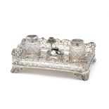A WILLIAM IV SILVER INKSTAND, CHARLES PRICE, LONDON, 1833