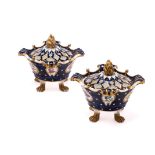 A PAIR OF SPODE PASTILLE BURNERS AND COVERS, CIRCA 1815-20