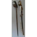 A SAXON MODEL 1892 CAVALRY SABRE AND A GERMAN NAVAL SWORD