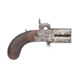 A 32 BORE LANG~S PATENT PERCUSSION TURNOVER PISTOL, BY LANG, 7 HAYMARKET, LONDON, CIRCA 1840