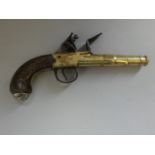 A 40 BORE FLINTLOCK POCKET PISTOL, PRIVATE PROOF MARKS, CIRCA 1780