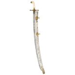 ˜AN EDWARD VII MAMELUKE-HILTED SWORD FOR AN EQUERRY OR A. D. C. TO THE KING, RETAILED BY HAWKES & CO