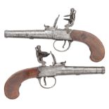A PAIR OF 54 BORE FLINTLOCK POCKET PISTOLS SIGNED ARCHER, LONDON, PRIVATE PROOF MARKS, CIRCA 1760