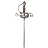 A RAPIER IN THE ENGLISH STYLE OF THE SECOND QUARTER OF THE 17TH CENTURY, 19TH CENTURY