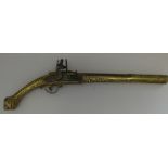 A 18 BORE OTTOMAN BALKAN FLINTLOCK KUBUR PISTOL, ALBANIA, LATE 19TH CENTURY