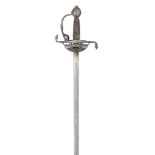 AN ENGLISH RAPIER WITH BACKSWORD BLADE, CIRCA 1630