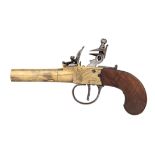 A 54 BORE FLINTLOCK POCKET PISTOL SIGNED BARBER, LONDON, BIRMINGHAM PROOF MARKS, CIRCA 1820 AND A 40