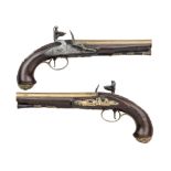 A PAIR OF 22 BORE FLINTLOCK PISTOLS BY JOHN (2) HARVEY, LONDON, MID-18TH CENTURY