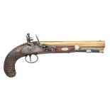 A 25 BORE FLINTLOCK PISTOL FOR THE AMERICAN MARKET SIGNED T. ATWOOD, LONDON, CIRCA 1820