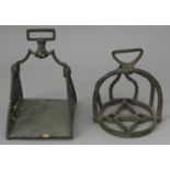 A BRONZE STIRRUP IN MANNERIST STYLE AND ANOTHER STIRRUP, 19TH CENTURY