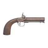 A 32 BORE PERCUSSION PISTOL SIGNED GURNEY, LONDON, BIRMINGHAM PROOF MARKS, CIRCA 1840