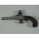 A 54 BORE FLINTLOCK POCKET PISTOL SIGNED WILLIAMS, BIRMINGHAM PRIVATE PROOF MARKS, CIRCA 1800