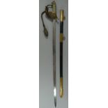 A ROYAL NAVAL OFFICER~S SWORD RETAILED BY J. FRIEDEBERG, PORTSEA, 20TH CENTURY